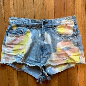 BDG Paint Splattered Jean Shorts